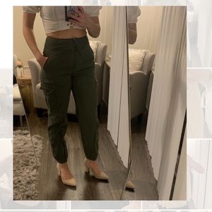 Olive Green Cargo Joggers